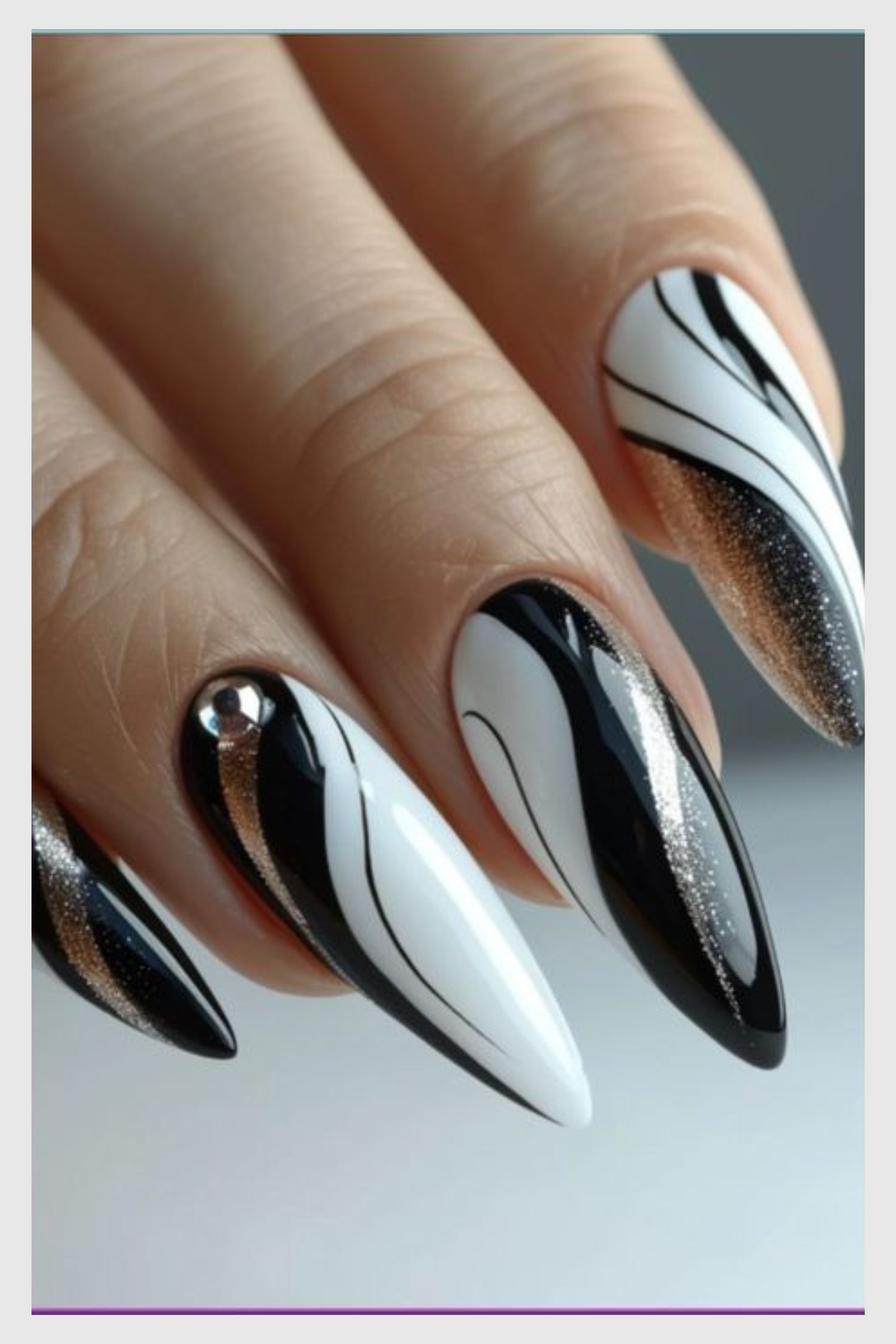  Negative Space black nail designs